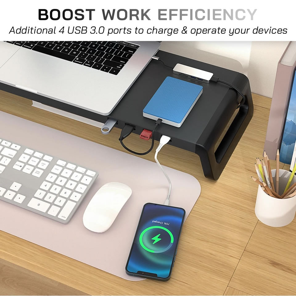 BLS Modus 4-Port USB 3.0 Hub Monitor Stand