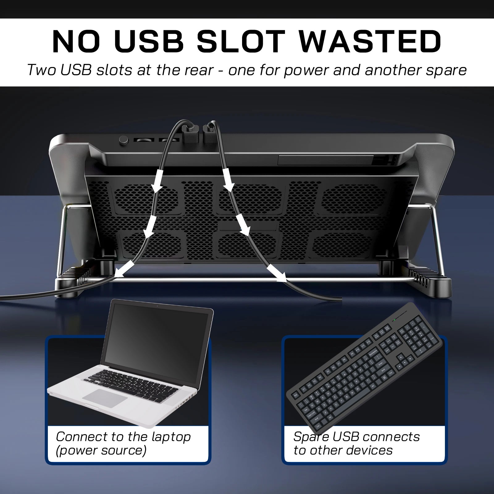 CoolCold F5 6-Fan Laptop Cooling Stand