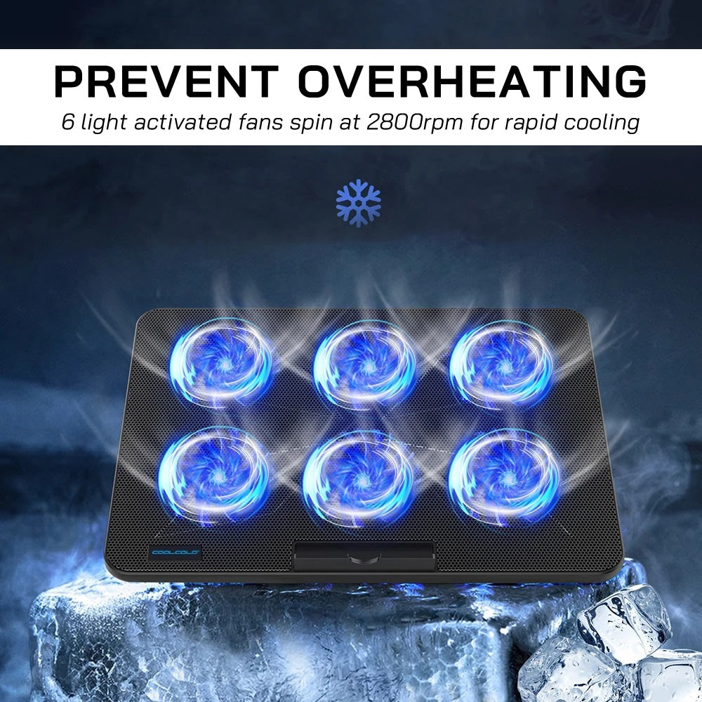 CoolCold F5 6-Fan Laptop Cooling Stand