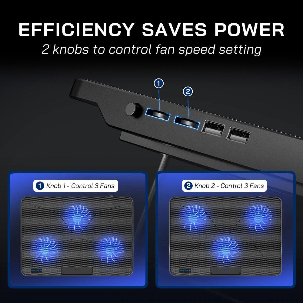 CoolCold F5 6-Fan Laptop Cooling Stand